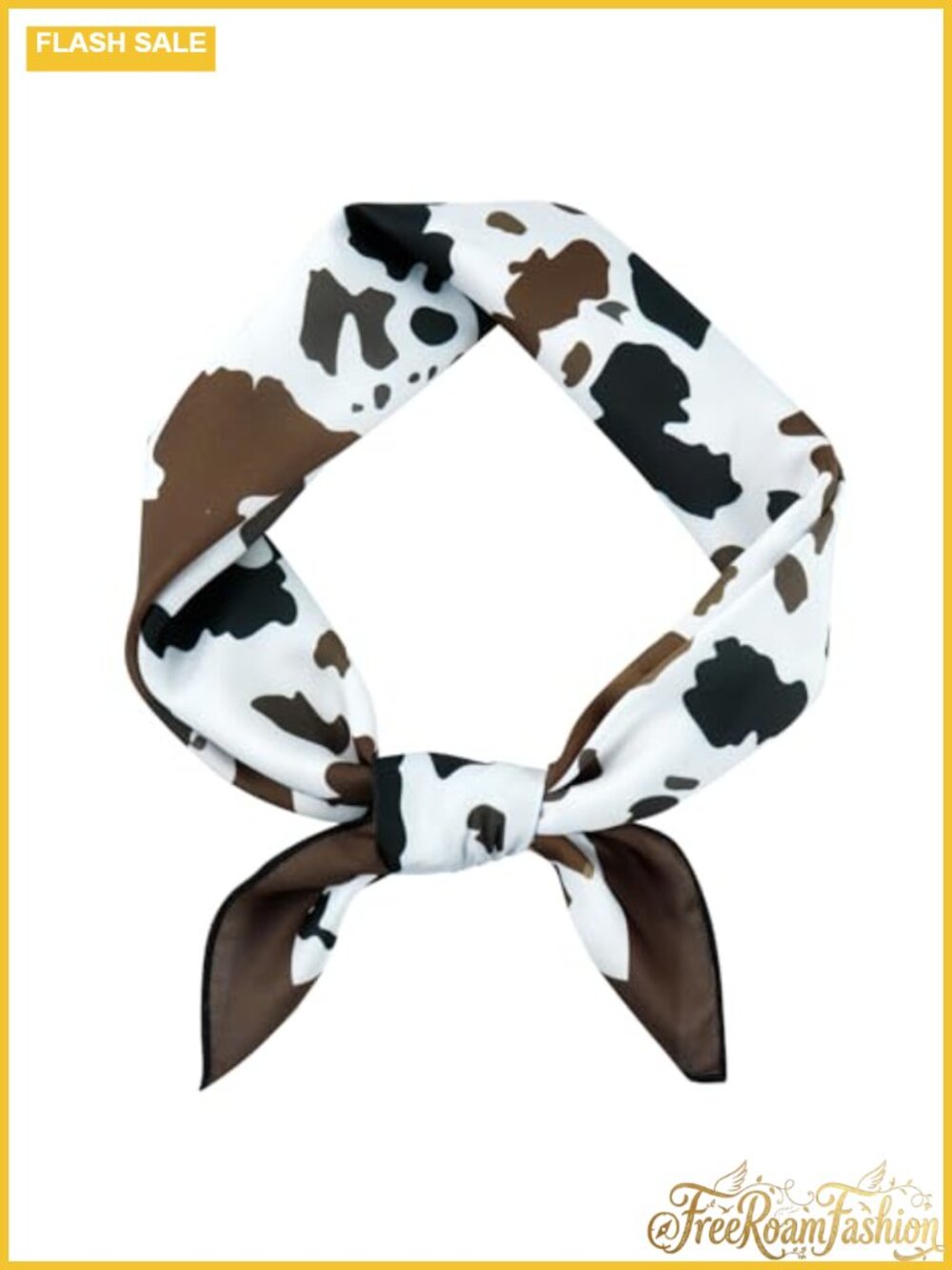 GERINLY Square Neck Scarf Silk Feel Polyester Satin Headband Western Accessory